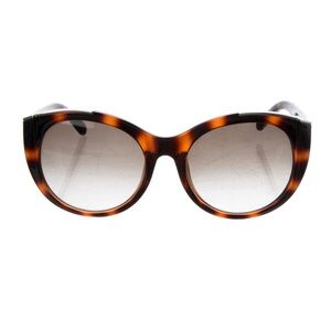 Chloe Dahlia Crystal Tortoise Sunglasses with Arrow Accent, Original Case